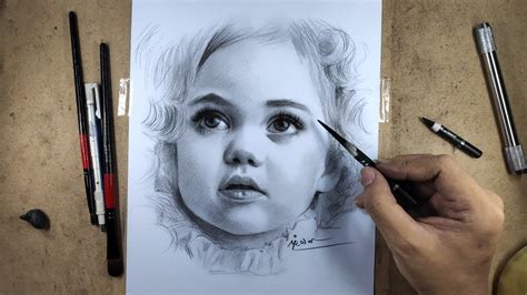 Realistic Portrait Drawing With Charcoal Pencil Youtube