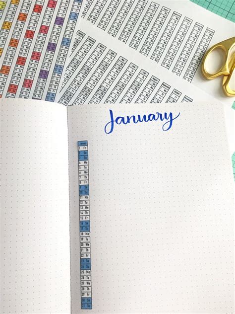 Apart from indicating the upcoming holidays and significant observances, it also helps us prioritise our meetings, important project submissions, dinner dates, anniversaries and much. Free 2021 Monthly Vertical Date Strips for Bullet Journals ...