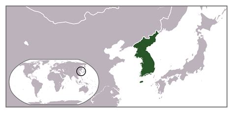 Korean Peninsula Location World Map