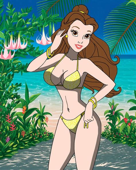 belle in a bikini by carlshocker in 2021 artist art disney