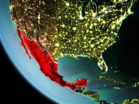 Mexico At Night On Earth Stock Photo Image Of Earth 107288116