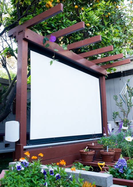 Outdoor movies backyard movies in hd are a snap with our system includes everything you need includes epson silver edition projector speakers electric powered flat screen stands wifi bluray player. Show Thyme: How to Build an Outdoor Theater in Your Garden ...