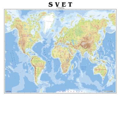 Geografska karta evrope sa drzavama. SVET - BIG FIZ-GEO. - Zidna karta