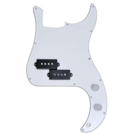 Loaded Prewired Guitar Pickguard For Fender Precison P Bass Parts 3 Ply White Ebay