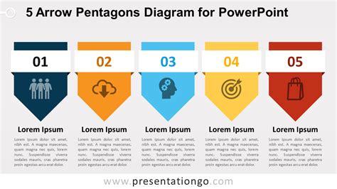 Arrow Pentagons Diagram For Powerpoint Presentationgo Powerpoint My