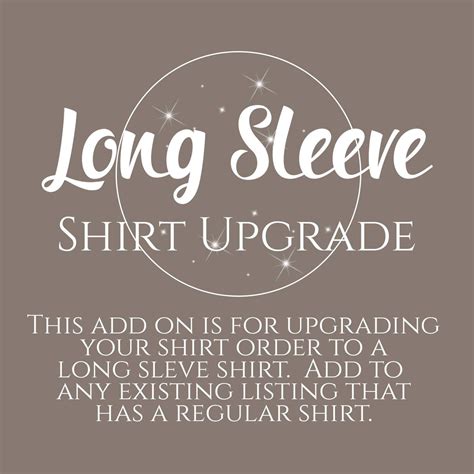 Upgrade my Shirt Add On/Upgrade,Long sleeve shirt upgrade,change my ...