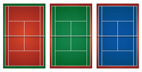 Three Different Tennis Courts 446990 Vector Art At Vecteezy