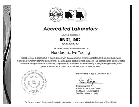 Iso 17025 A2la Iso 17025 Commercial Testing Laboratory Rndt Inc