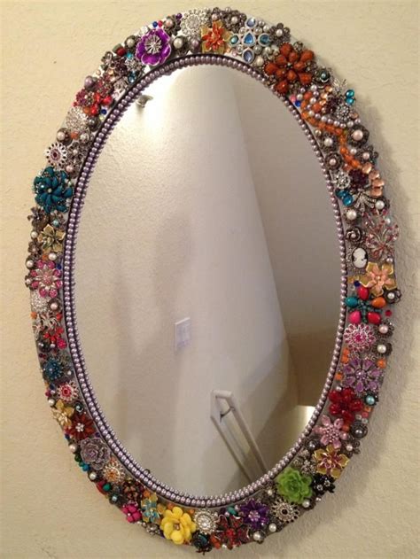 Beaded Mirror Diy Jewelry Mirror Beaded Mirror Mirror Crafts Diy Mirror Mirror Ideas