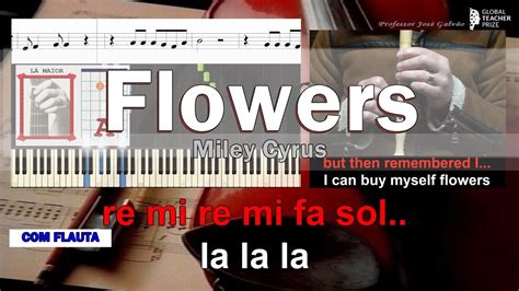 flowers miley cyrus notas flauta cifra guitar acordes piano karaoke educacao musical jose galvão