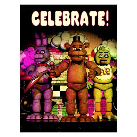 Five Nights At Freddys Celebrate Poster Sanshee