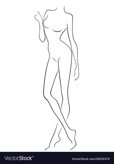 Sketch Attractive Graceful Female Body Royalty Free Vector