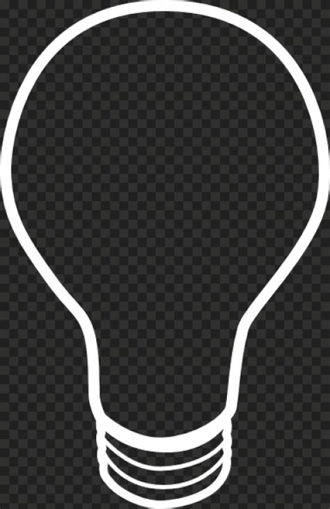 White Outline Light Bulb Icon Png Citypng