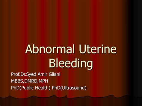 Pdf Ultrasound In Abnormal Uterine Bleeding