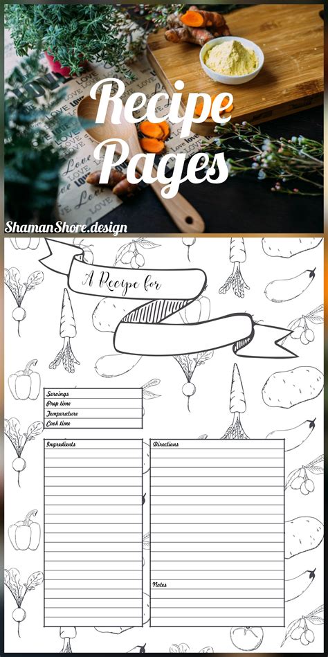 Recipe Template Printable, 10 Recipe Pages, Blank Recipe Book PDF | Recipe Cards A4, Recipe ...