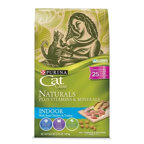 This implies that their diet does. Purina Cat Chow Naturals Indoor Plus Vitamins & Minerals ...