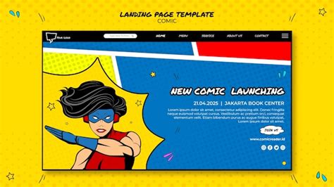 Free Psd Comic Landing Page Design