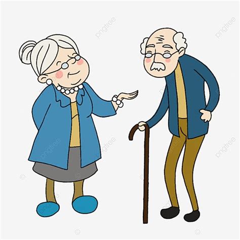 Elderly People Clipart Transparent Background Two Elderly People In