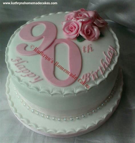 Pretty 90th Birthday Cake Adult Birthday Cakes Pinterest