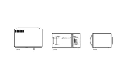 Microwave Oven Autocad Block Planelevation Free Cad Floor Plans