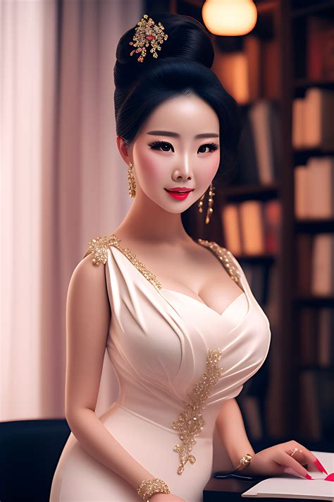 Markmo Very Realistic Photo Of A Busty Voluptuous Chinese Lady In Her
