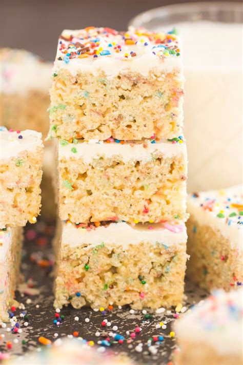 Funfetti Birthday Cake Rice Krispie Treats Recipe Image