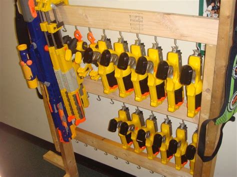 Peg board, frame, led strips(changes 16 different colors! Another Nerf rack idea | For Ethan | Pinterest