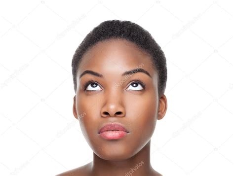 Beautiful Black Woman Looking Up Stock Photo By ©tommyandone 105524818