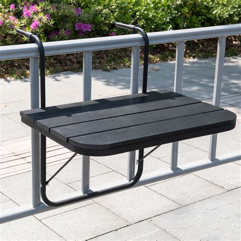 The balcony railing table attaches to your balcony and folds down when needed giving a table for 2 that doesn't take up your whole balcony. Sundale Outdoor Folding Deck Table Patio Garden Adjustable ...