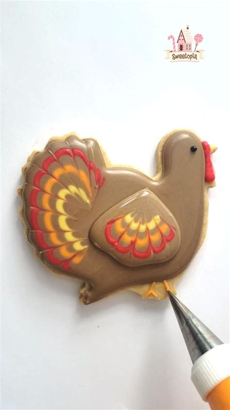 How To Decorate Turkey Cookies With Royal Icing Sweetopia Video