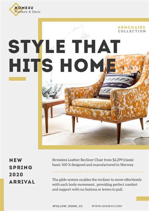 Interior Decor Furniture Magazine Ad Template Postermywall