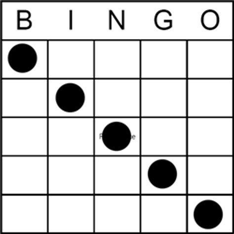 Bingo Game Pattern Any Diagonal