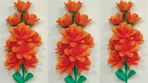 How To Make Very Pretty Paper Flower Paper Homemade Easy Flower At
