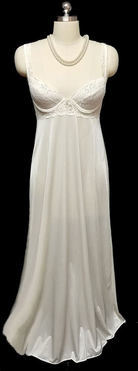 Sale Vintage Olga Nightgown Bra Lace Spandex Bodice Nightgown Etsy