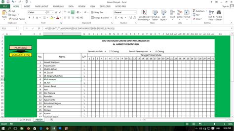 Belajar Membuat Daftar Hadir Siswa Dengan Microsoft Excel My Xxx Hot
