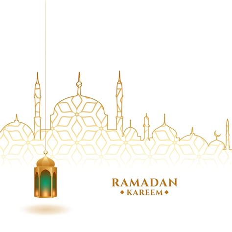 Fond De Festival Ramadan Kareem Avec Lanterne Et Mosquée Vecteur Gratuite