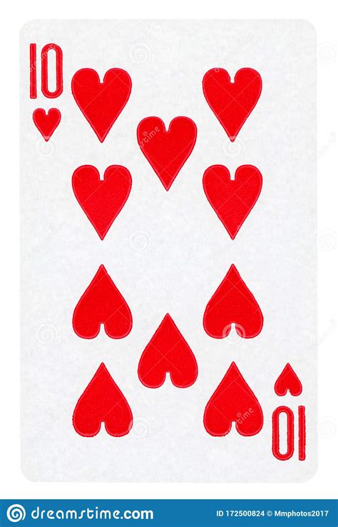 Maybe you would like to learn more about one of these? Ten Of Hearts Playing Card - Isolated On White Stock Photo - Image of playful, playing: 172500824