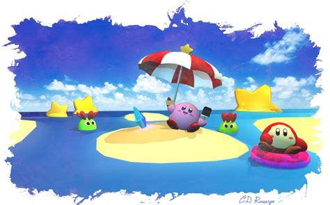 Kirby At The Beach By Rosealine Black On Deviantart