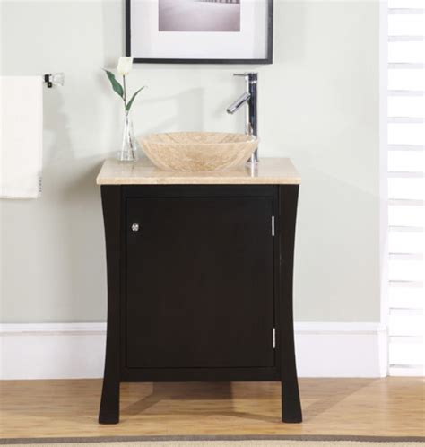 A bathroom vanity with sink option is perfect if you need a place to store toiletries as well as wash your hands. 26 Inch Modern Vessel Sink Bathroom Vanity in Espresso ...
