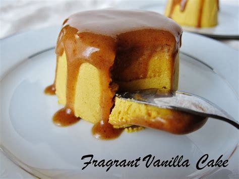 Raw Pumpkin Crème Caramel Fragrant Vanilla Cake