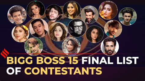 Bigg Boss 15 Contestants Final List All Contestants Of Bigg Boss 15