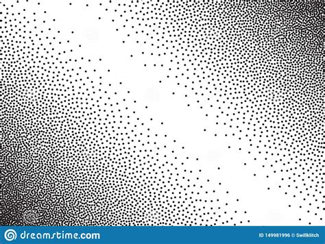 Dotwork Gradient Background Black And White Scattered Stipple Dots