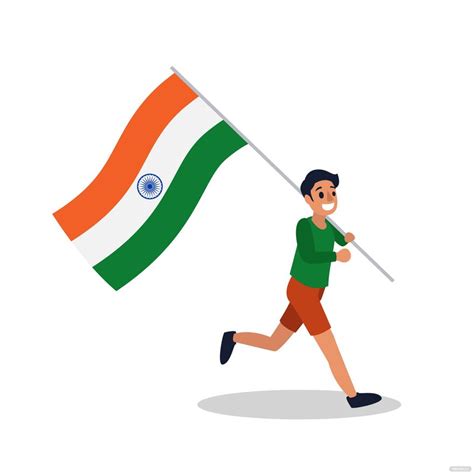 Cartoon Indian Flag Vector In Illustrator SVG EPS PNG