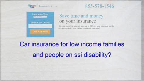 This tool provides a quick view of income levels that qualify for savings. Car insurance for low income families and people on ssi ...