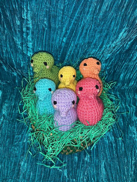 Springtime Pastel Peeps Pdf Crochet Pattern Easy Amigurumi Etsy
