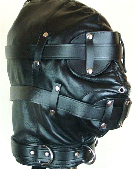 100 Genuine Leather Total Sensory Deprivation Bondage Hood Ebay