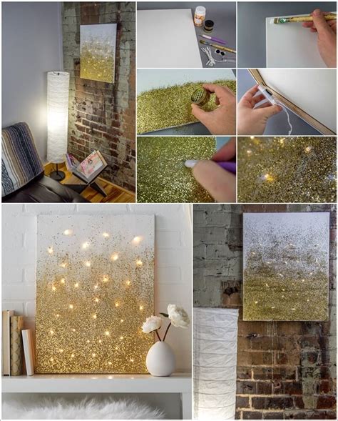 Try This Easy Glitter Lights Canvas Art