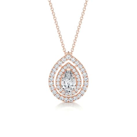 Averi Diamond Pendant Double Halo 15 Carat 18k Rose Gold Best