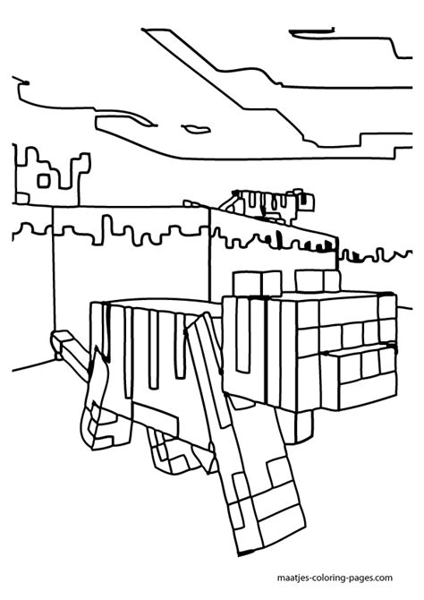 Minecraft Horse Coloring Pages At Free Printable
