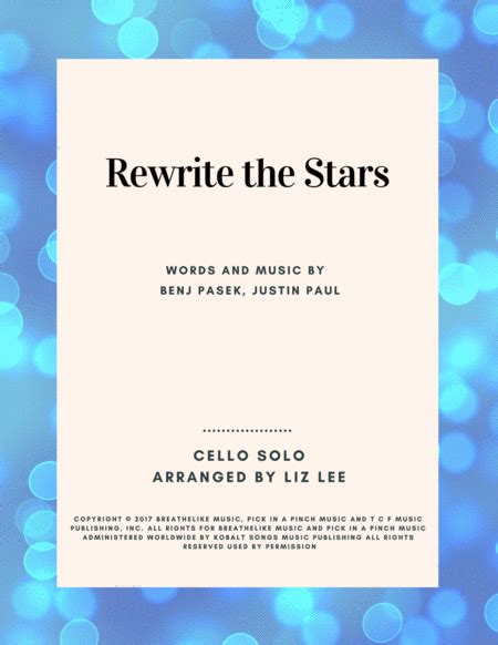 Rewrite The Stars Cello Solo Free Music Sheet